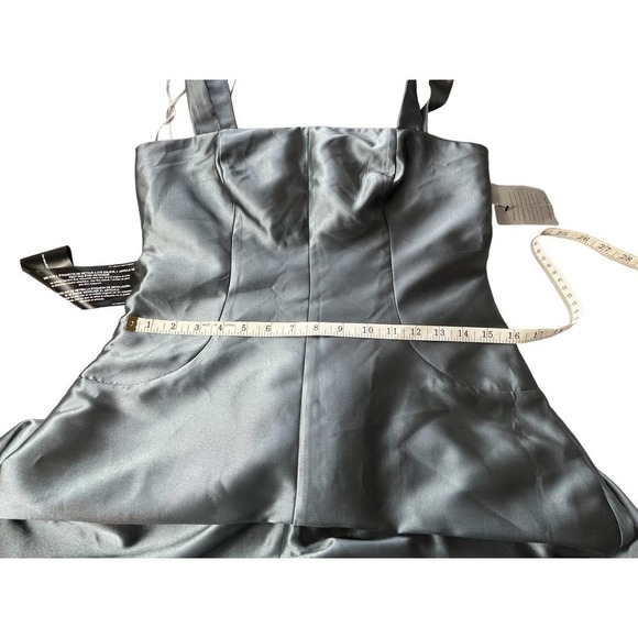 Kay Unger Tatiana Flared Sleeveless Satin Gown Nile Blue- Size 8- NWT- MSRP $348 - Picture 9 of 16